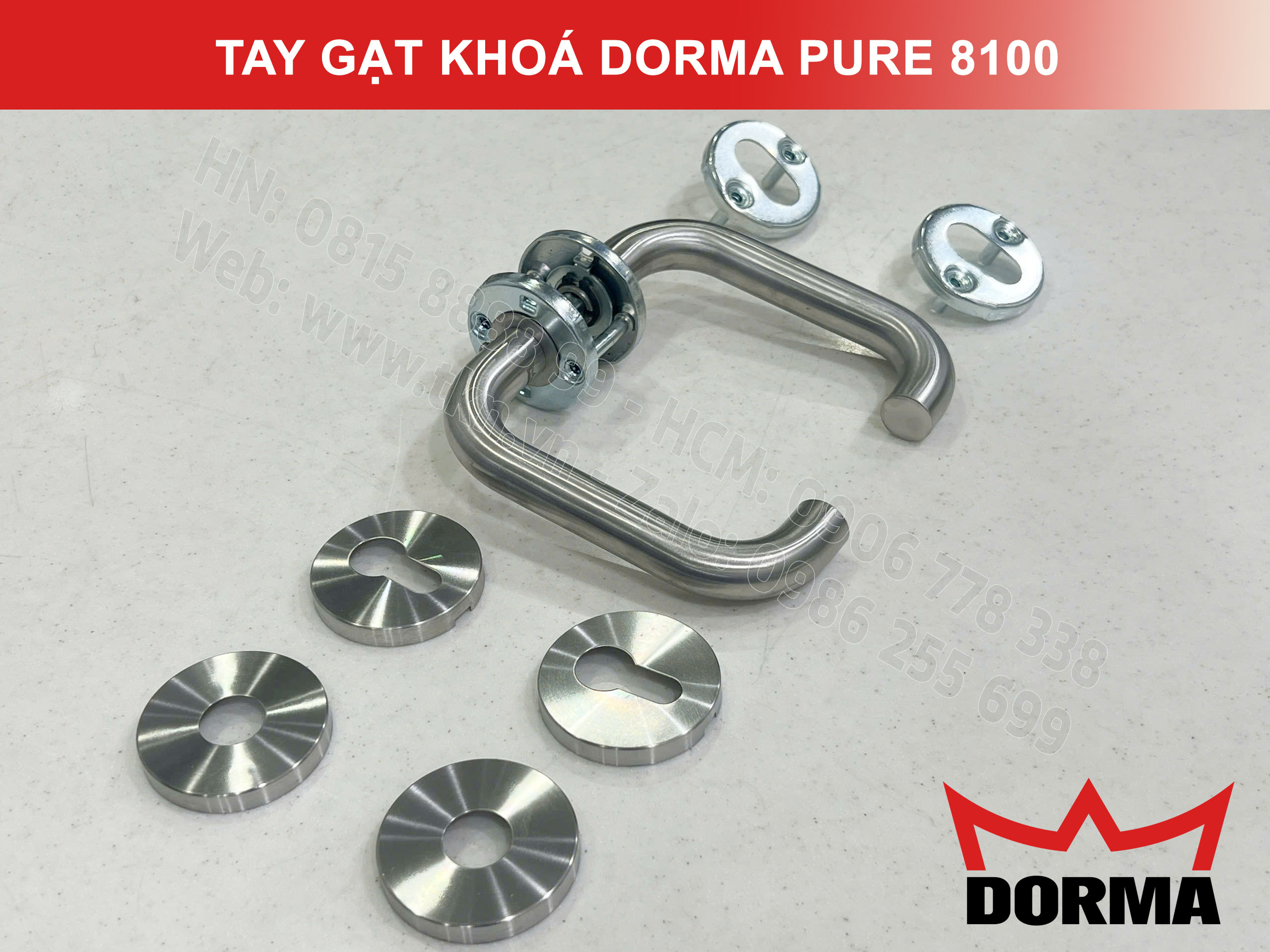 Tay gạt khoá Dorma inox 304 cao cấp dài 140mm Pure 8100 3