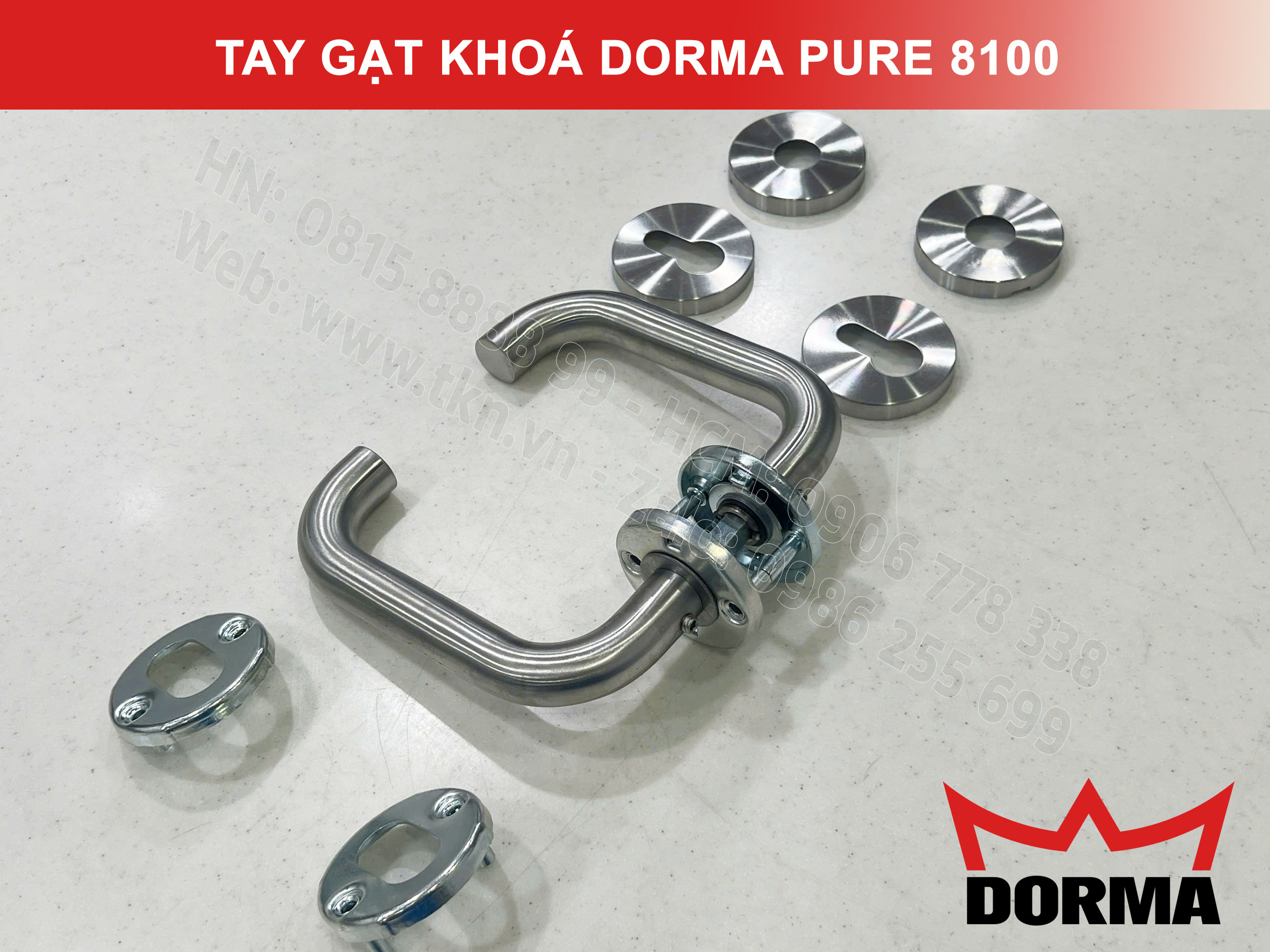 Tay gạt khoá Dorma inox 304 cao cấp dài 140mm Pure 8100 2