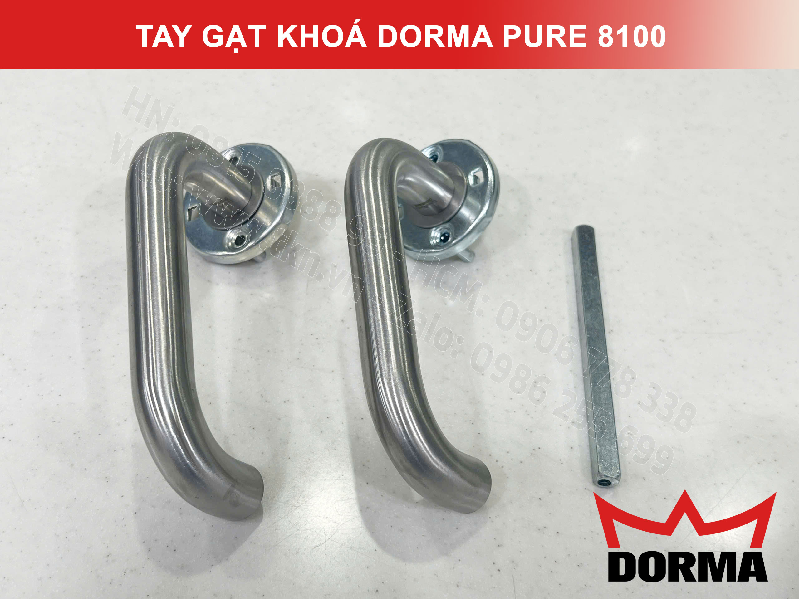 Tay gạt khoá Dorma inox 304 cao cấp dài 140mm Pure 8100 6