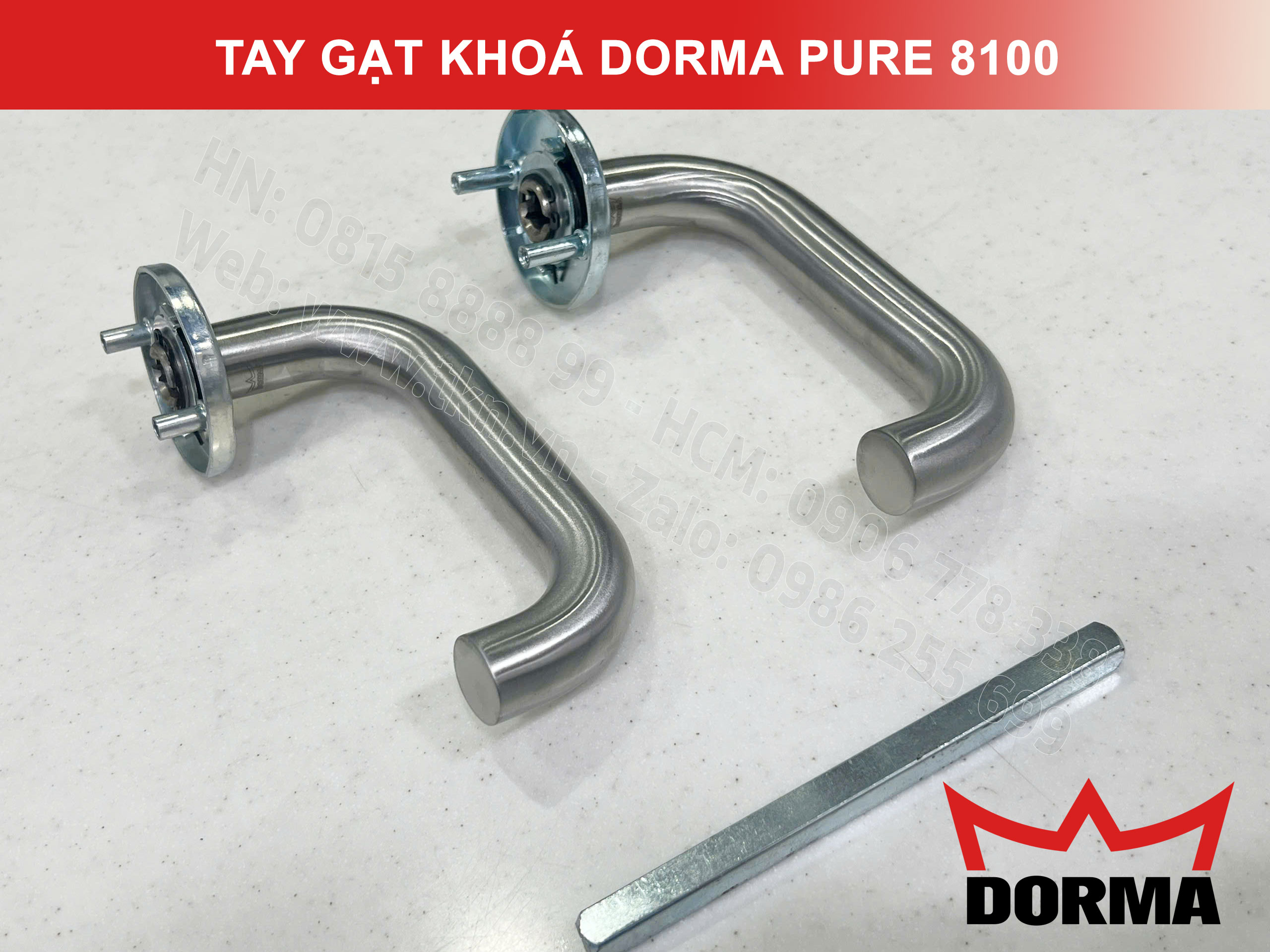 Tay gạt khoá Dorma inox 304 cao cấp dài 140mm Pure 8100 8
