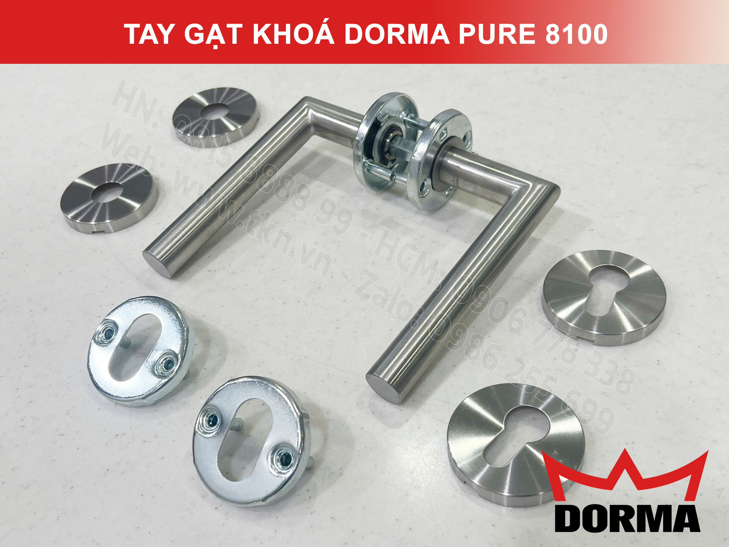 Khoá cửa tay gạt Dorma inox 304 dài 140mm Pure 8906 7