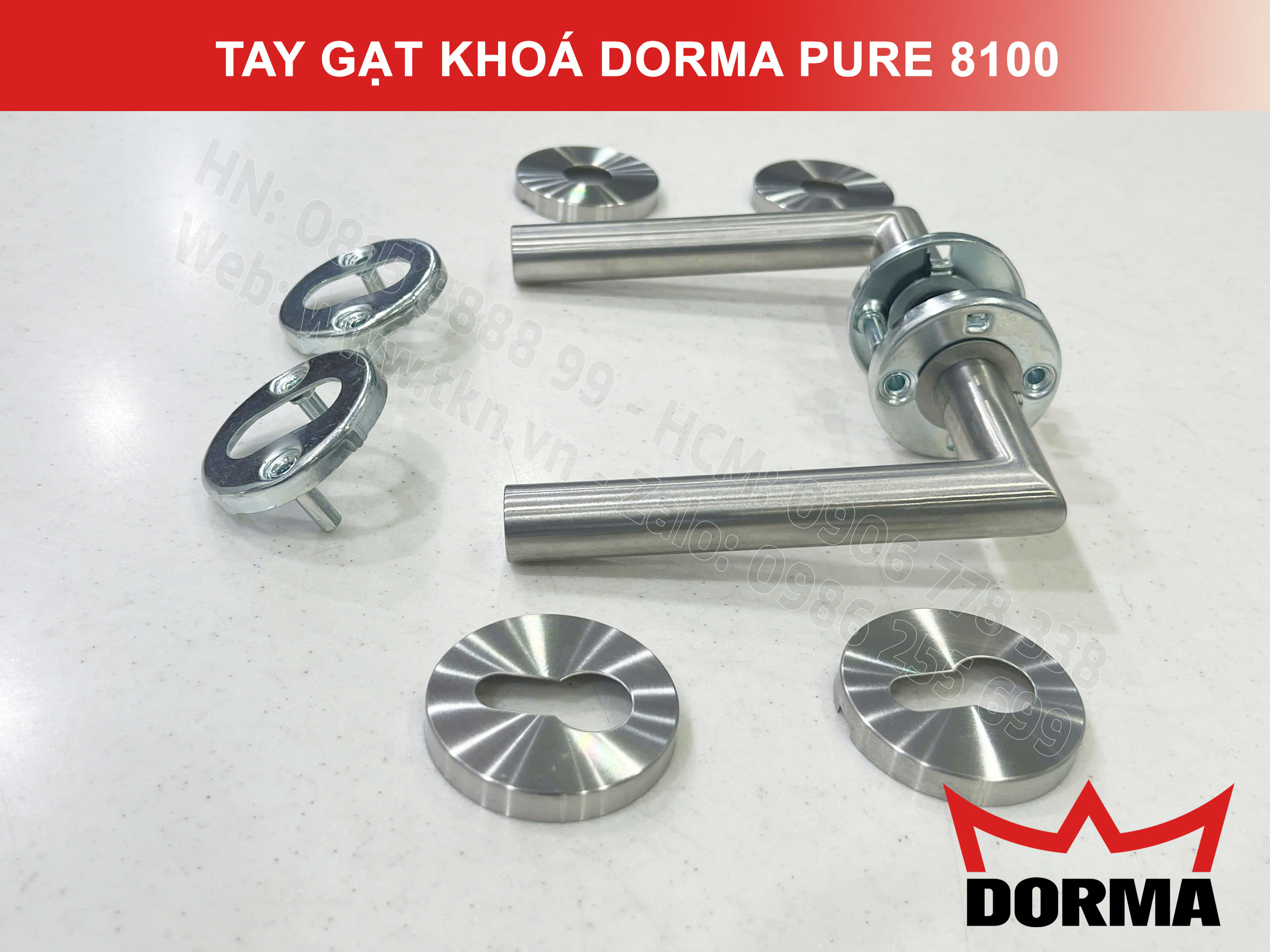 Khoá cửa tay gạt Dorma inox 304 dài 140mm Pure 8906 6