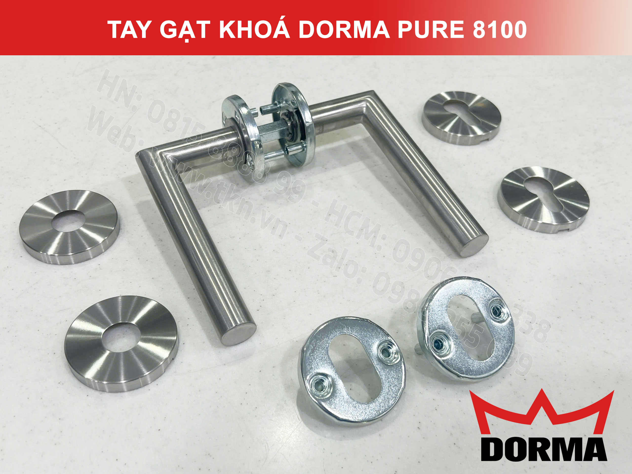 Khoá cửa tay gạt Dorma inox 304 dài 140mm Pure 8906 4