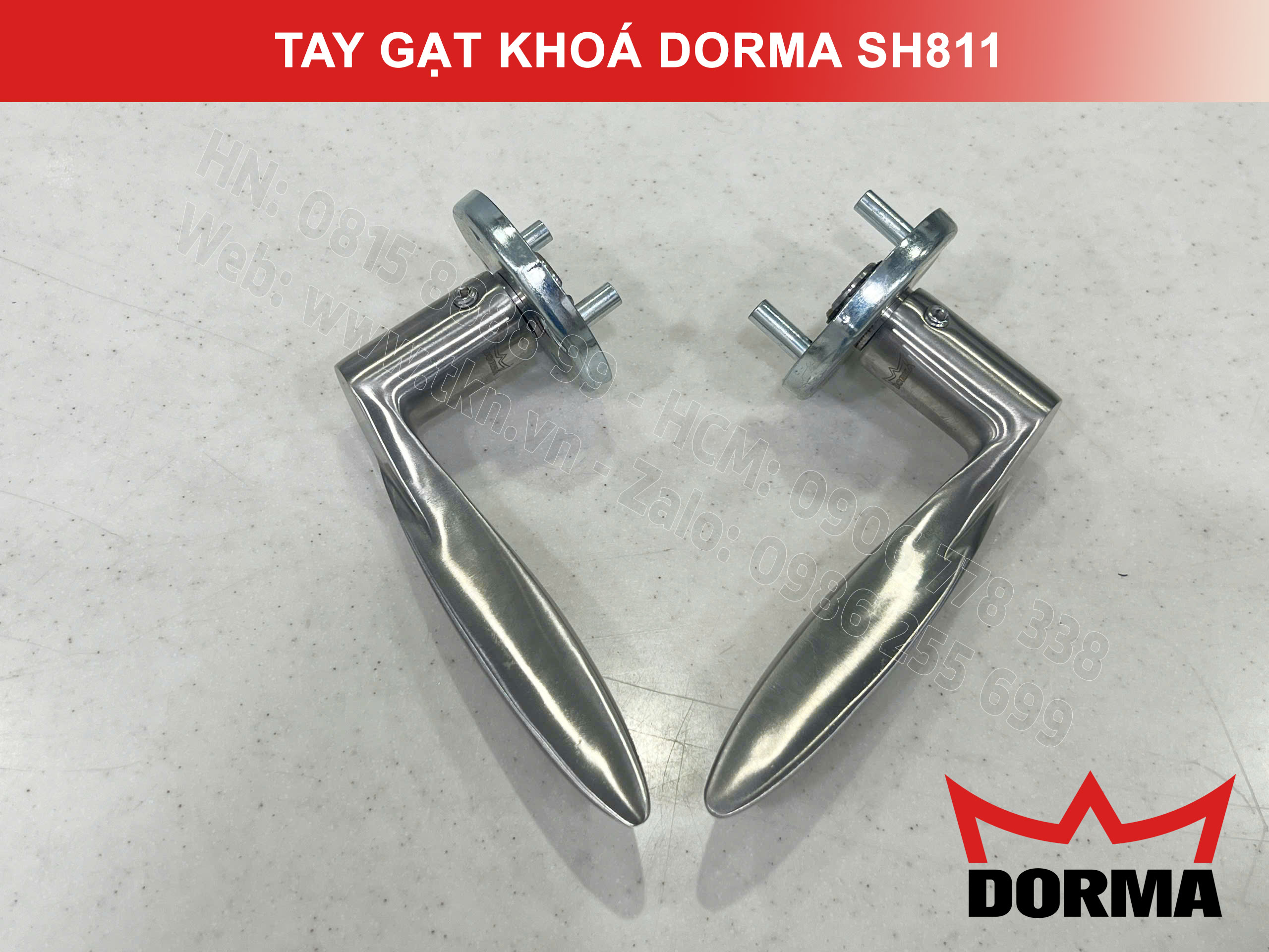 Tay gạt khoá Dorma inox 304 cao cấp dài 126mm SH811 15