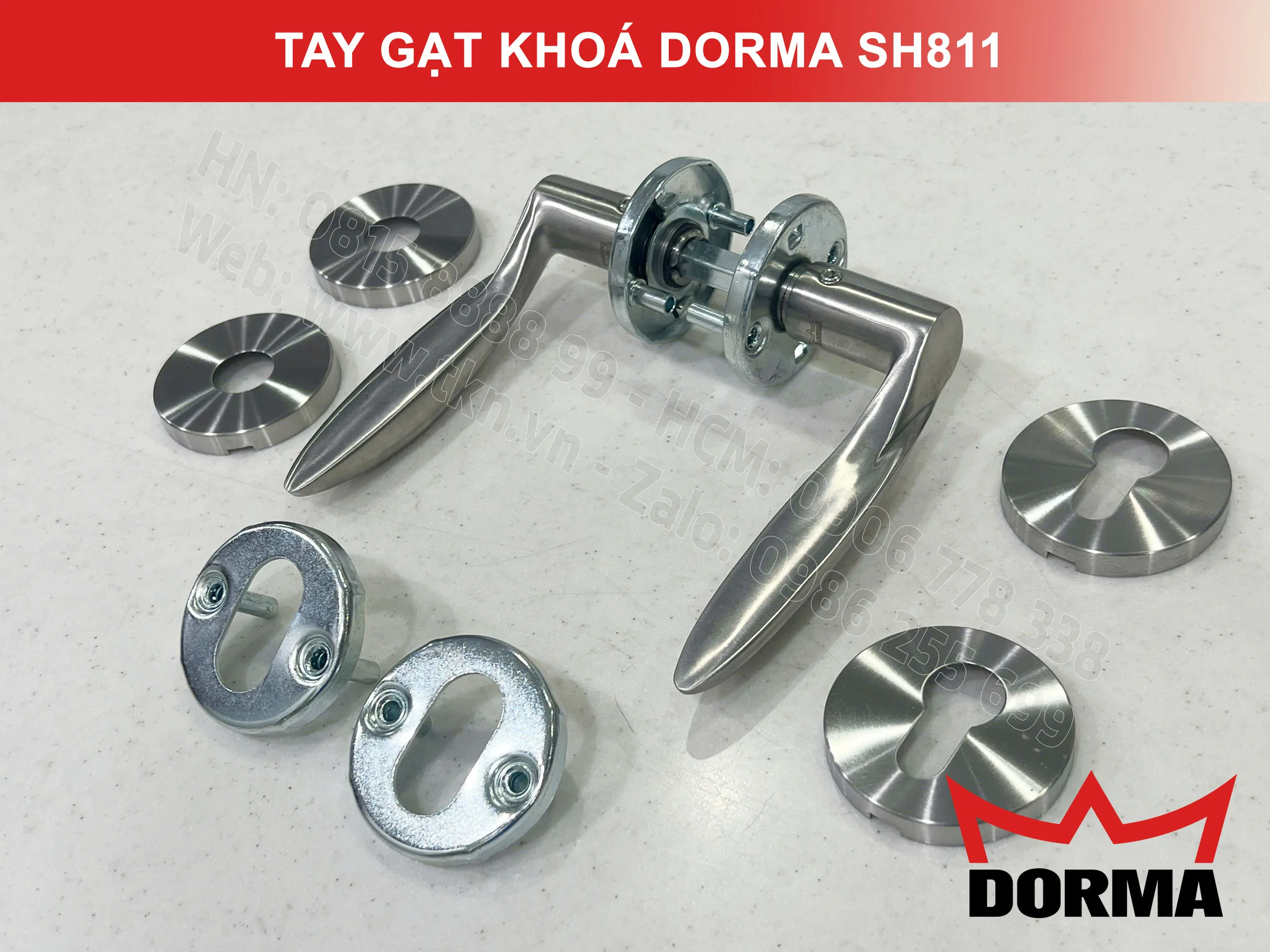 Tay gạt khoá Dorma inox 304 cao cấp dài 126mm SH811 4