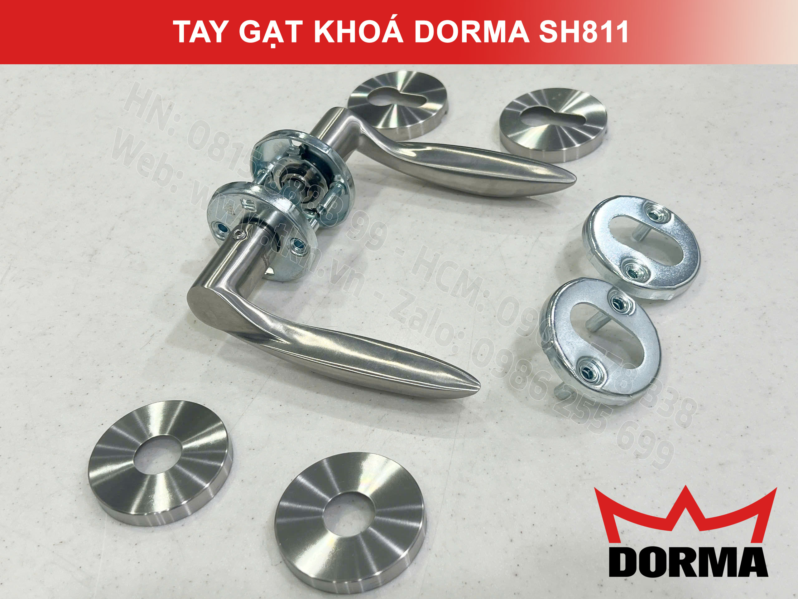 Tay gạt khoá Dorma inox 304 cao cấp dài 126mm SH811 2