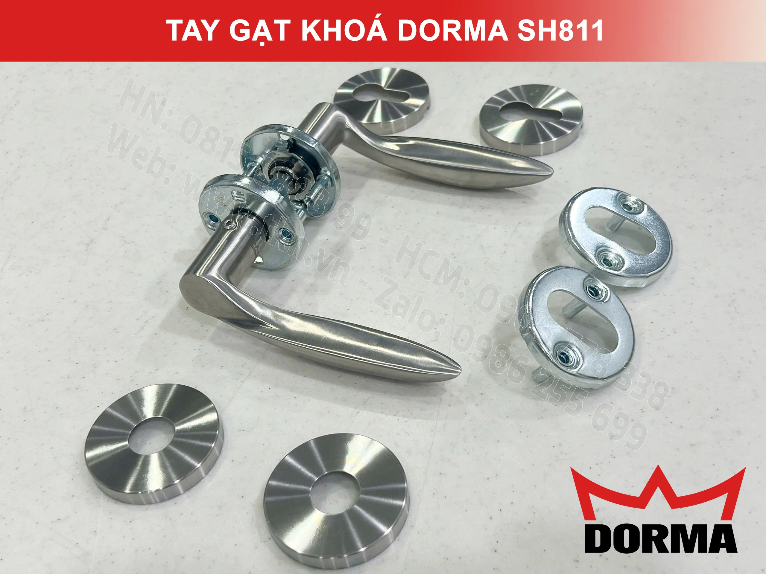 Tay gạt khoá Dorma inox 304 cao cấp dài 126mm SH811 2