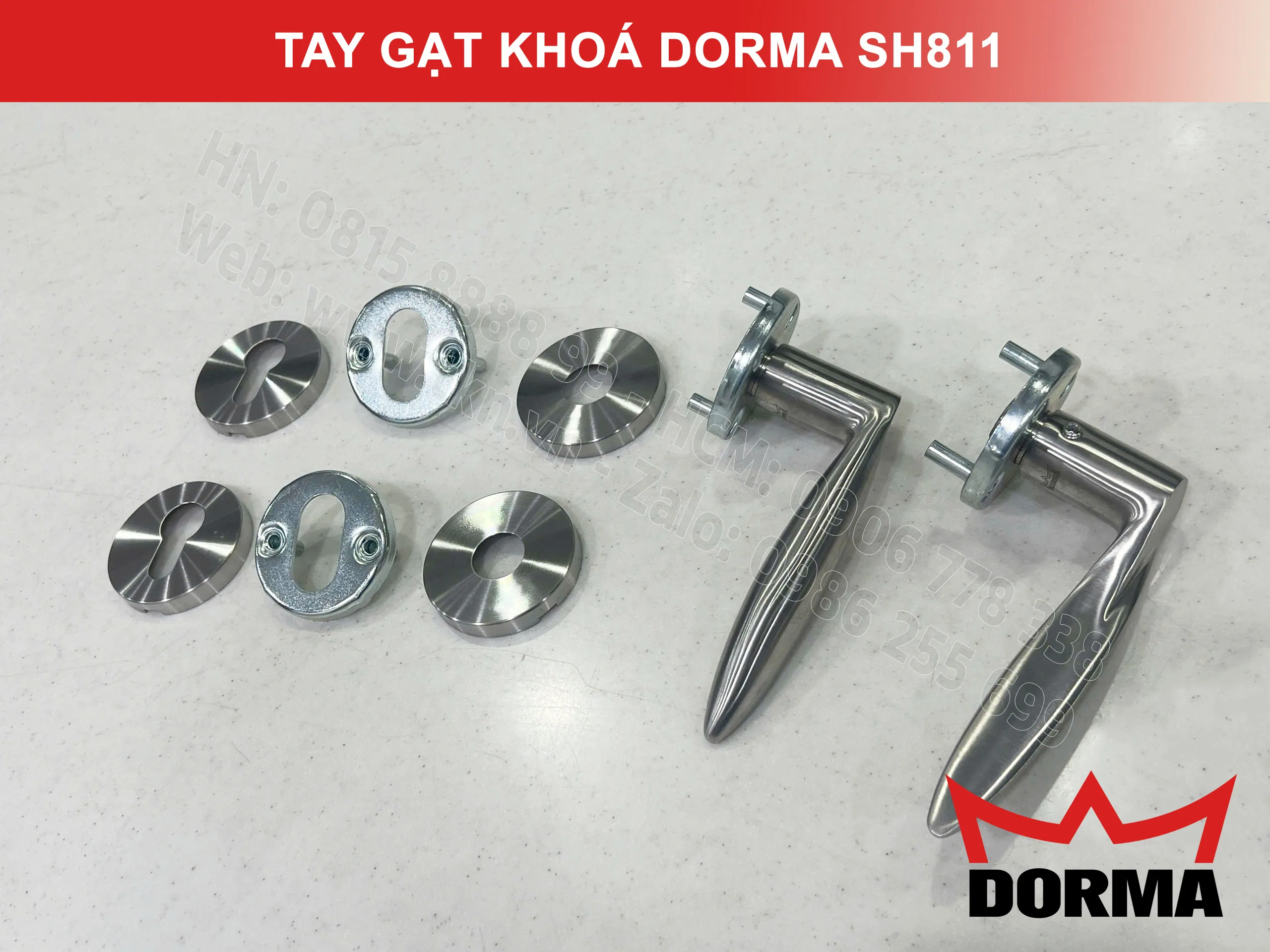 Tay gạt khoá Dorma inox 304 cao cấp dài 126mm SH811 8