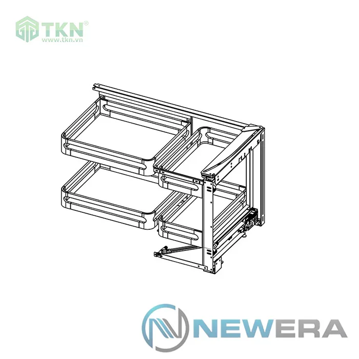 Kệ góc liên hoàn inox 304 nan dẹt NE555.900CR NewEra 1