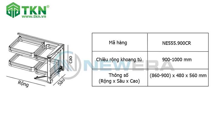 Thông số kích thước của NewEra NE555.900CR