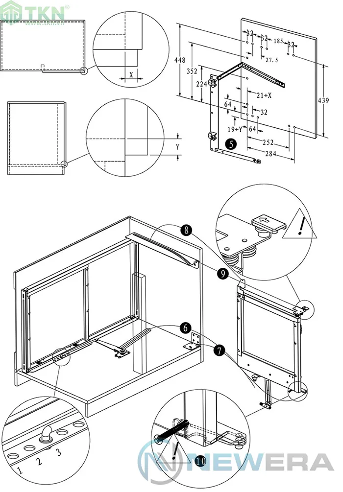 Kệ góc liên hoàn inox 304 nan dẹt NE555.900CR NewEra 15
