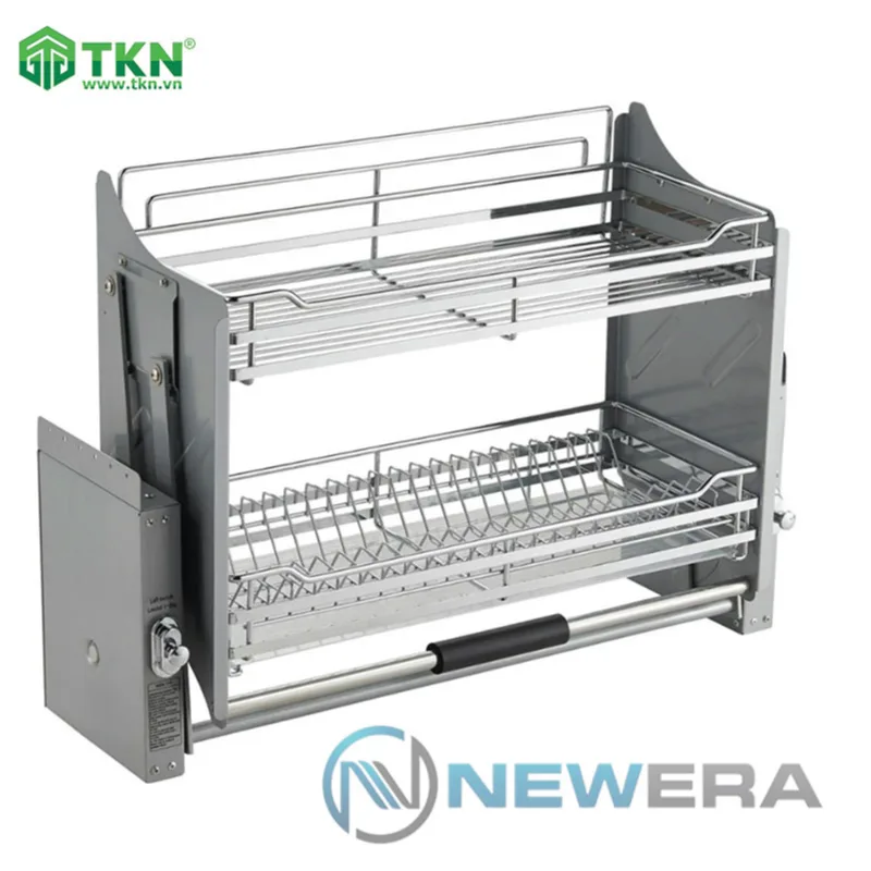 Giá bát nâng hạ NewEra 700mm inox 304 nan dẹt NE255.700
