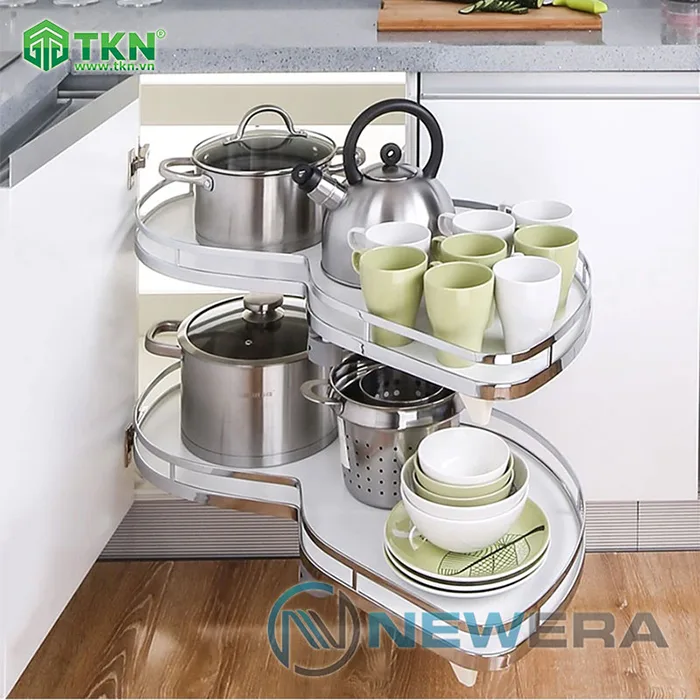 "Kệ xoay hình lá NewEra NE655.900CL tối ưu không gian bếp