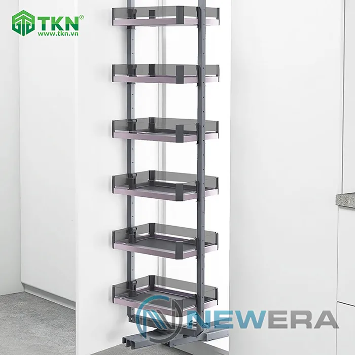 Tủ đồ khô NewEra cánh kéo dạng xoay 6 tầng 6 rổ NE766.400 1