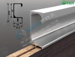Tay nắm âm cửa hợp kim nhôm dài màu inox xẻ rãnh NE9111.3000SS 2
