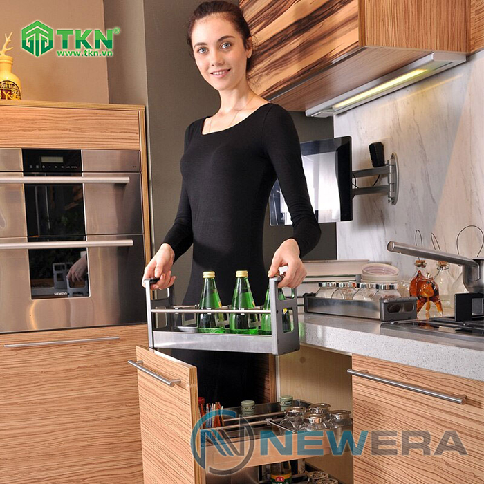 Kệ đựng gia vị chai lọ 3 tầng Newera INOX hộp 304 – NE080535A thương hiệu NewEra