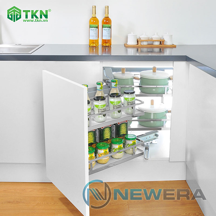 Giá góc tủ bếp liên hoàn NewEra 400mm NE755.900ML