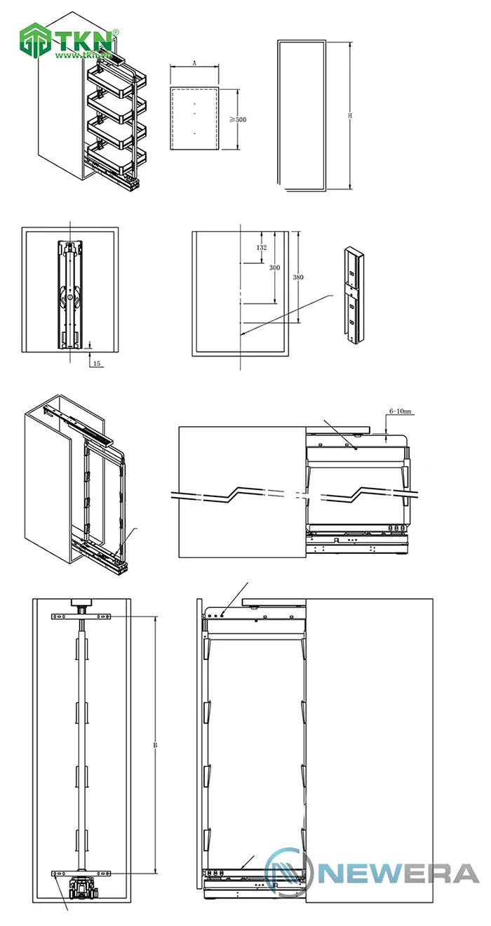 Kích thước tủ NewEra NE766.400