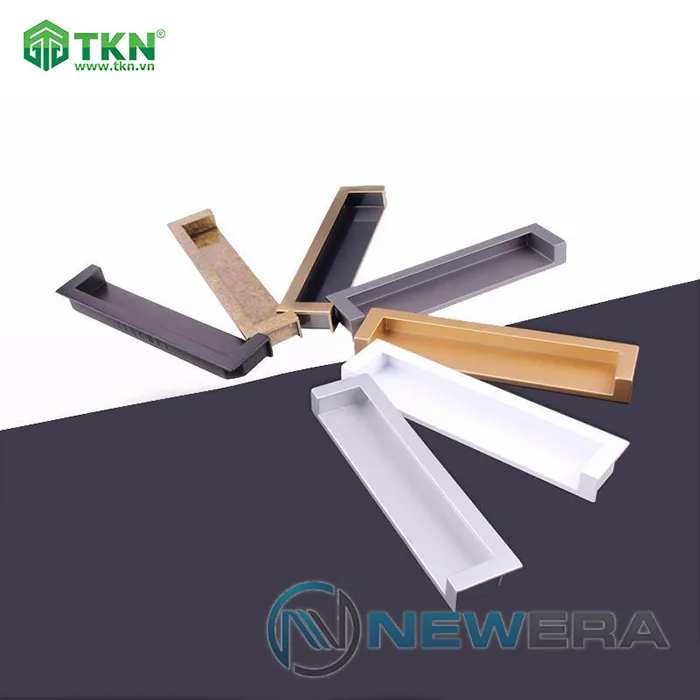 Tay nắm tủ âm hợp kim màu đen NE6755.128D 7