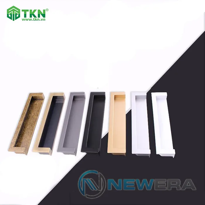 Tay nắm tủ âm hợp kim màu đen NE6755.128D 6