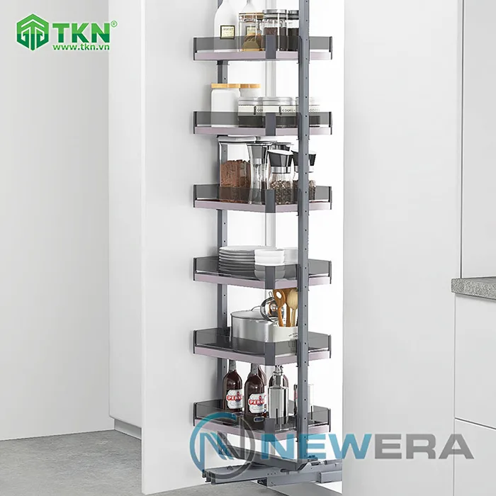 Tủ đồ khô NewEra cánh kéo dạng xoay 6 tầng 6 rổ NE766.400 6