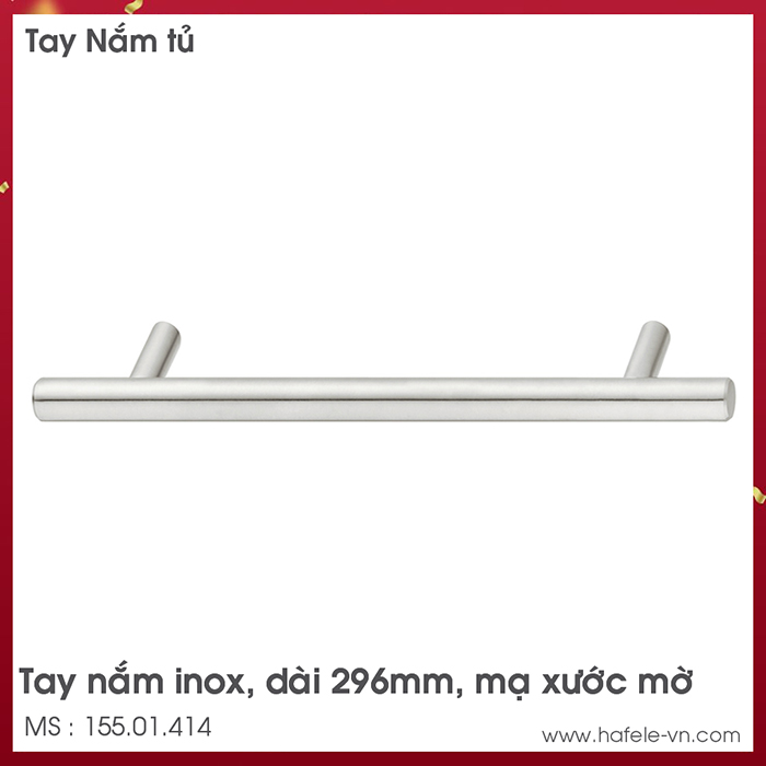 Tay nắm âm inox mạ xước mờ màu trắng