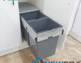 Thùng rác âm tủ đôi NewEra 2 khoang có dung tích 28 lít - Mã NE414.250