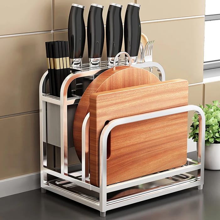 Giá thớt và dao gọn gàng