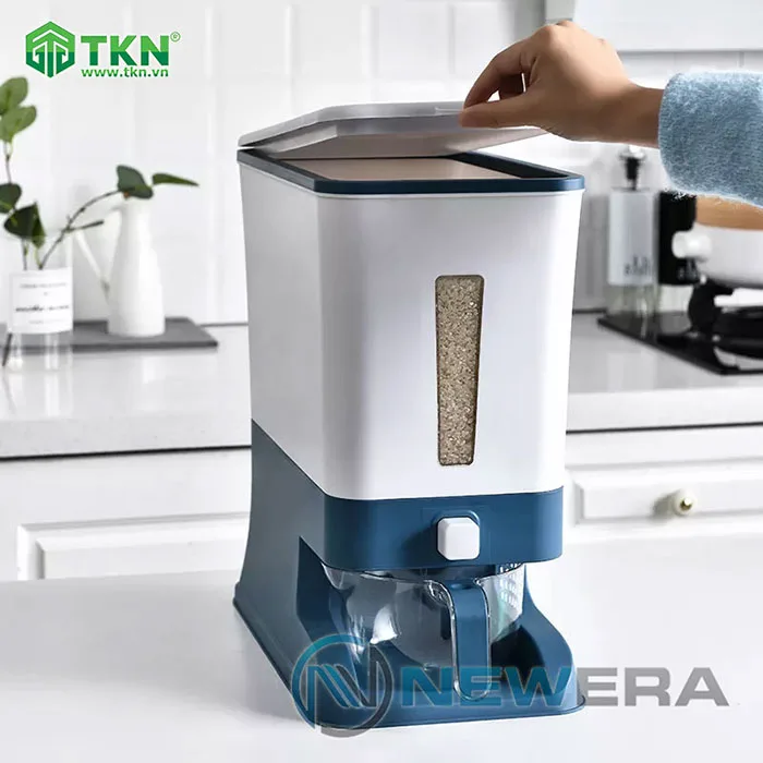 Thùng gạo NE0501E có thiết kế cố định, chân chống trượt đảm bảo cố định sản phẩm