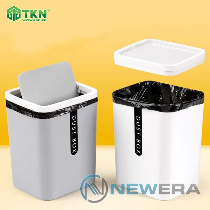 Thùng rác mini NewEra nắp lật 360 độ nhỏ gọn NE0608T 4