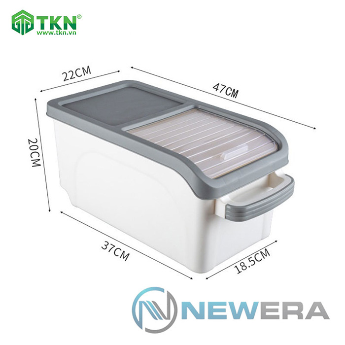 Thùng gạo NewEra nhựa PP dung tích 15kg NE0703E 5