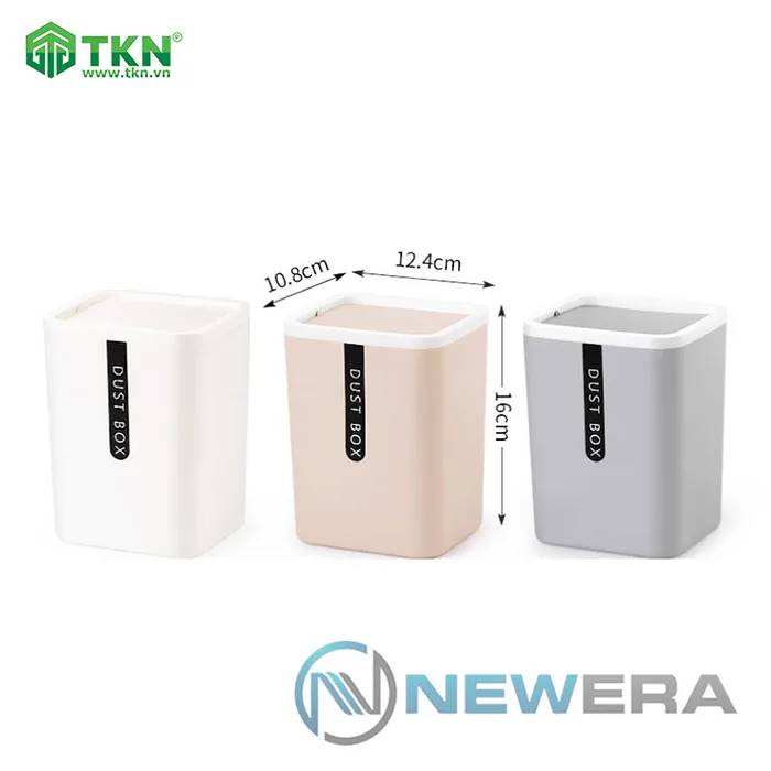 Thùng rác mini NewEra nắp lật 360 độ nhỏ gọn NE0608T 6