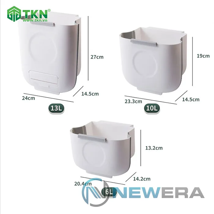 Thùng rác đơn gắn cửa tủ bếp NewEra dung tích 13 lít NE0611 6