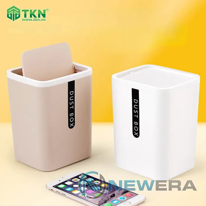 Thùng rác mini NewEra nắp lật 360 độ nhỏ gọn NE0608T 5
