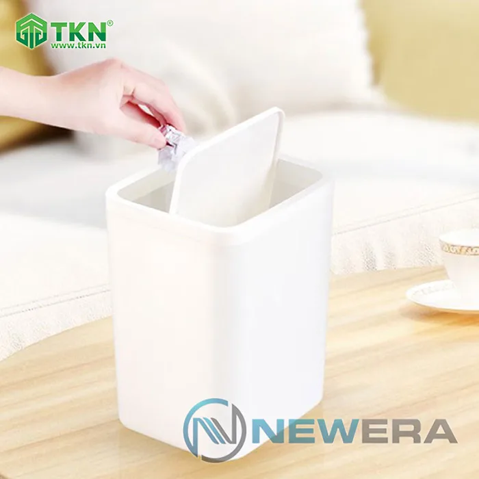 Thùng rác mini NewEra nắp lật 360 độ nhỏ gọn NE0608T 7