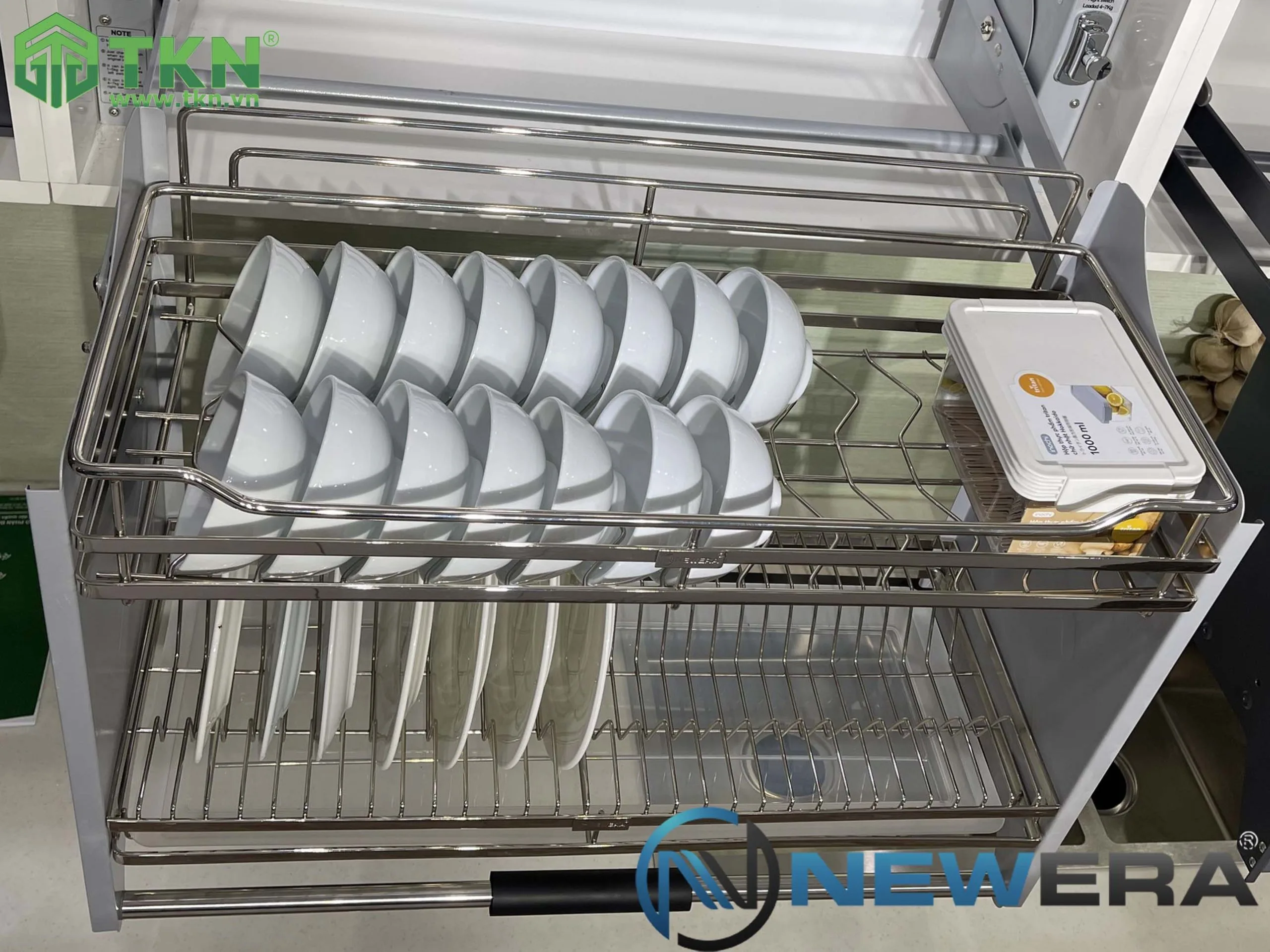 Giá bát nâng hạ NewEra 800mm inox 304 nan dẹt NE255.800 5