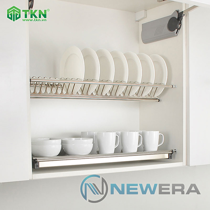 Giá bát đĩa NewEra mã NE555.600 với thiết kế 2 tầng phù hợp với khoang tủ rộng 600 mm