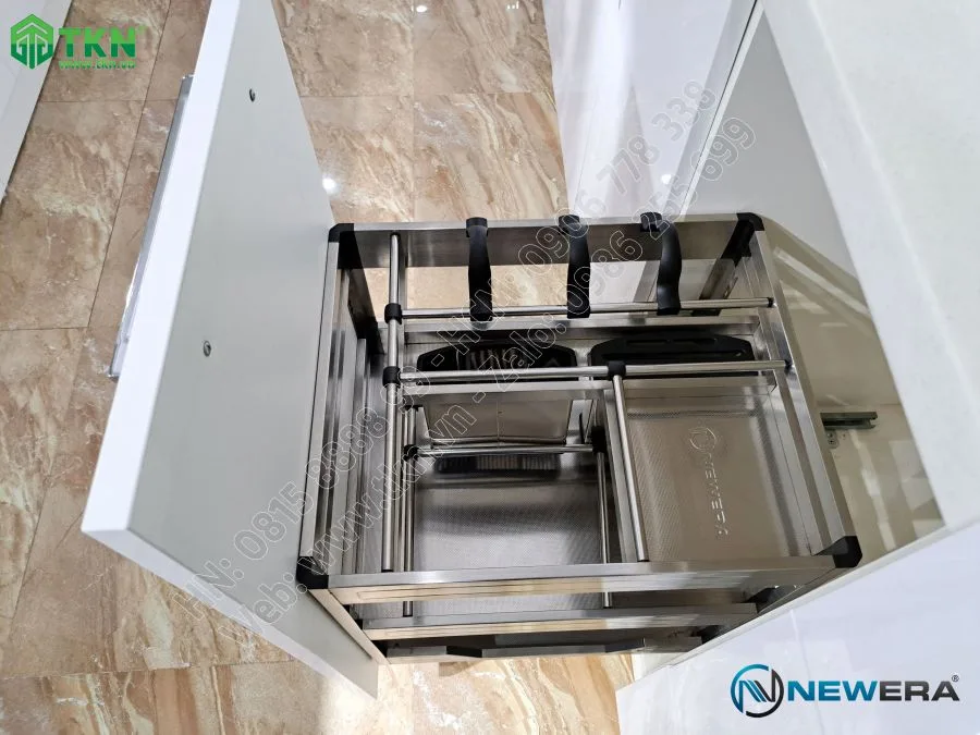 Giá dao thớt chai lọ inox hộp 350mm NE355.350 – NewEra 8