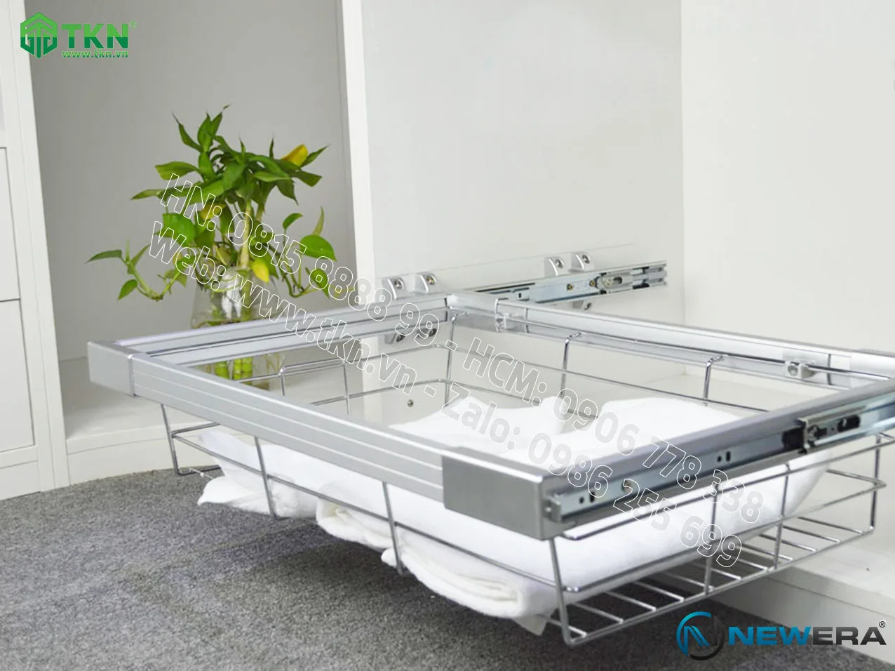 Khung rổ đựng quần áo chăn màn NewEra rộng 744-900mm NE2363.800