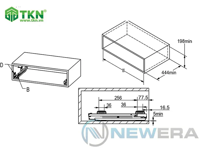 Giá để xoong nồi NewEra 700mm inox hộp 304 NE399.700 8