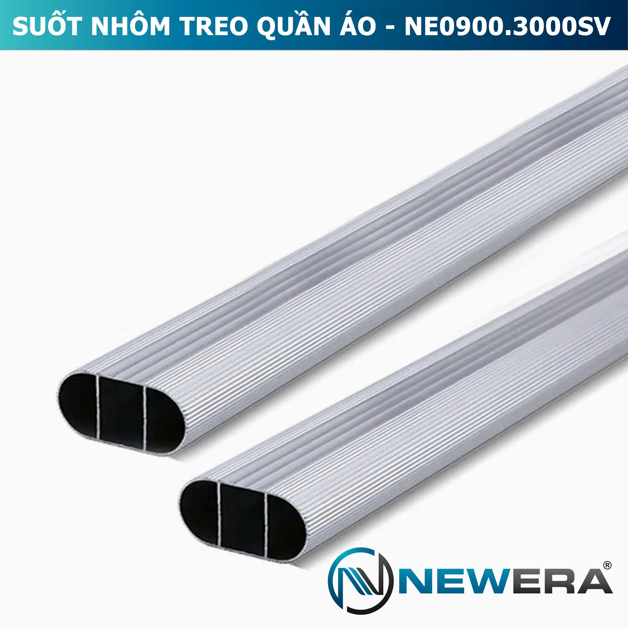 Thanh treo quần áo NewEra hợp kim nhôm thép dài 3m NE0900.3000SV