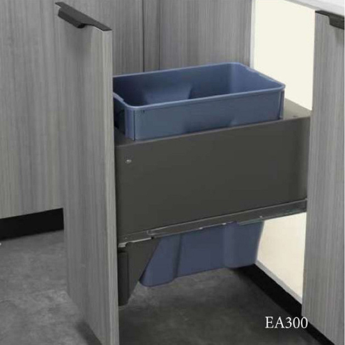 Thiết kế thùng rác gắn mặt đáy tủ bếp Eurogold đơn âm tủ 
