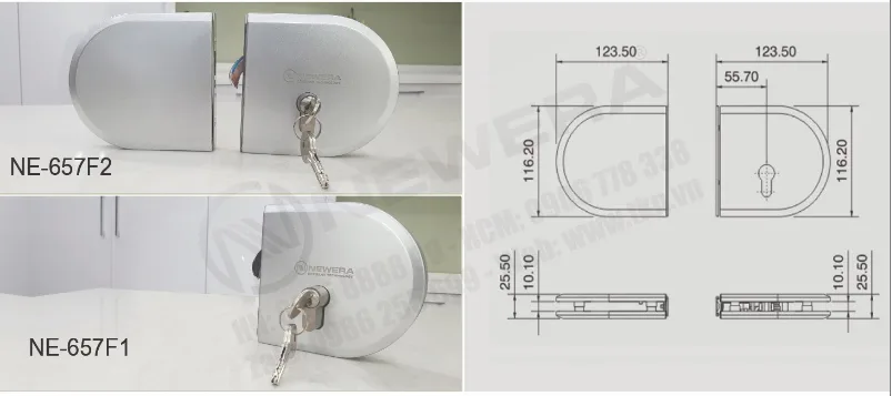 Khoa cua truot lua NewEra cua kinh 2 canh NE657F2