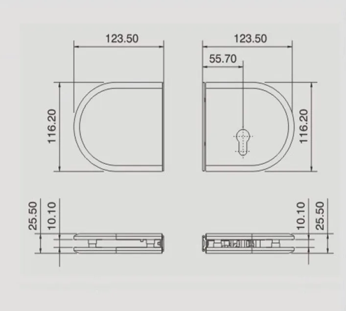 Khóa cửa trượt lùa NewEra cửa kính 2 cánh NE657F2 1
