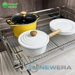 Giá để xoong nồi âm tủ NewEra NE288.900 thiết kế với không gian rộng 