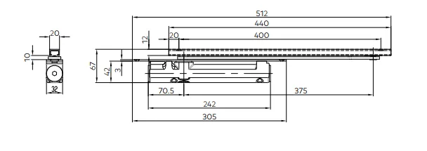 Tay co am Dormakaba ITS932 01