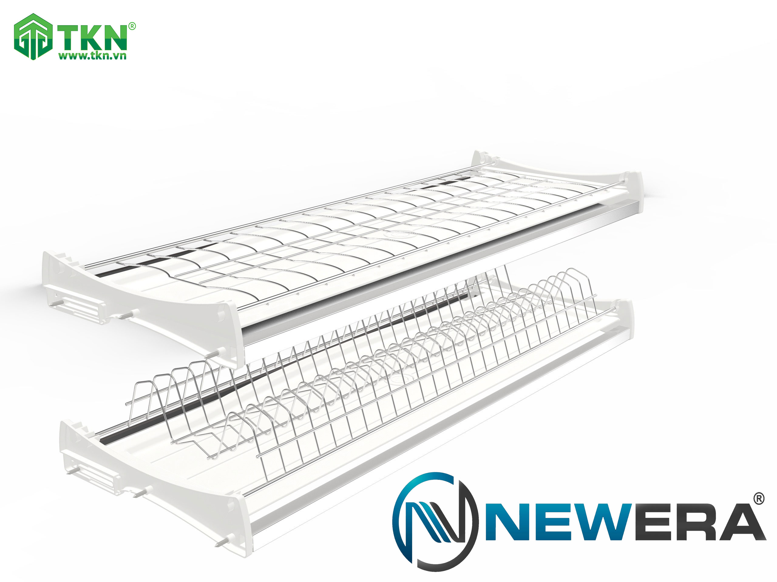 Giá để bát đĩa cố định NewEra 2 tầng inox 304 NE855.900 1