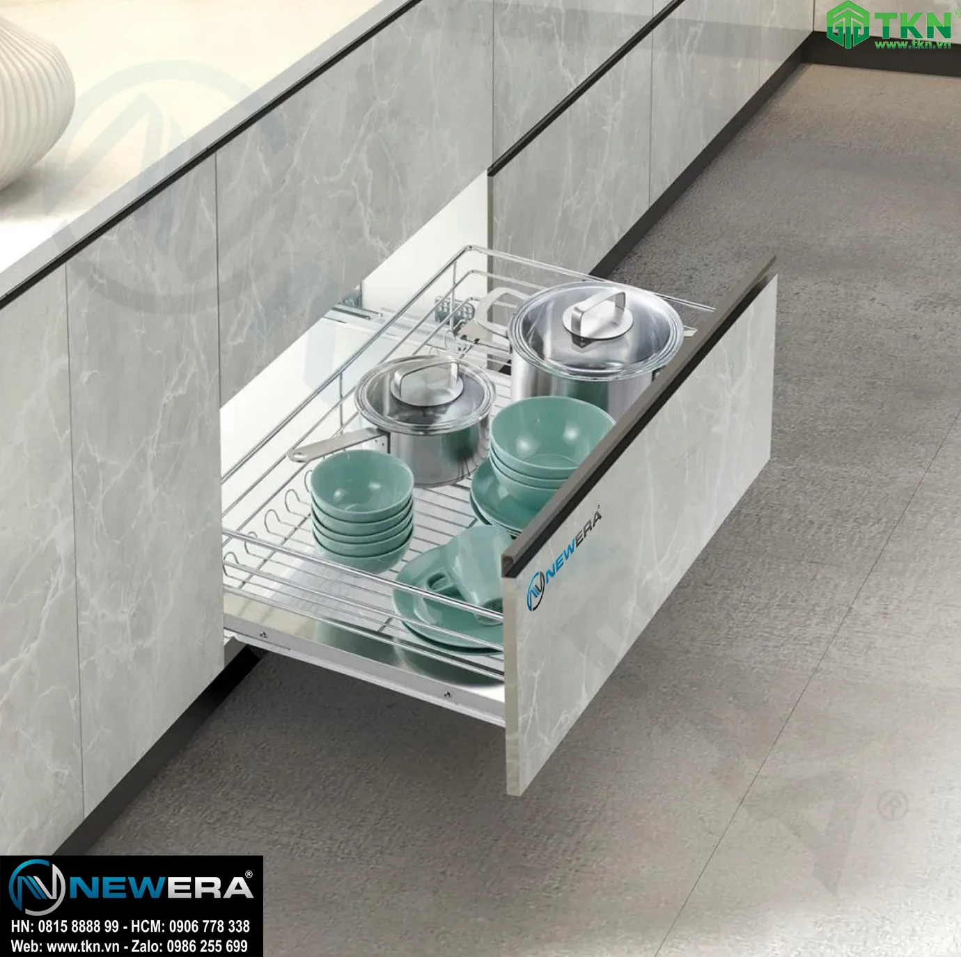 Giá để xoong nồi NewEra 600mm inox 304 nan tròn oval NE889.600