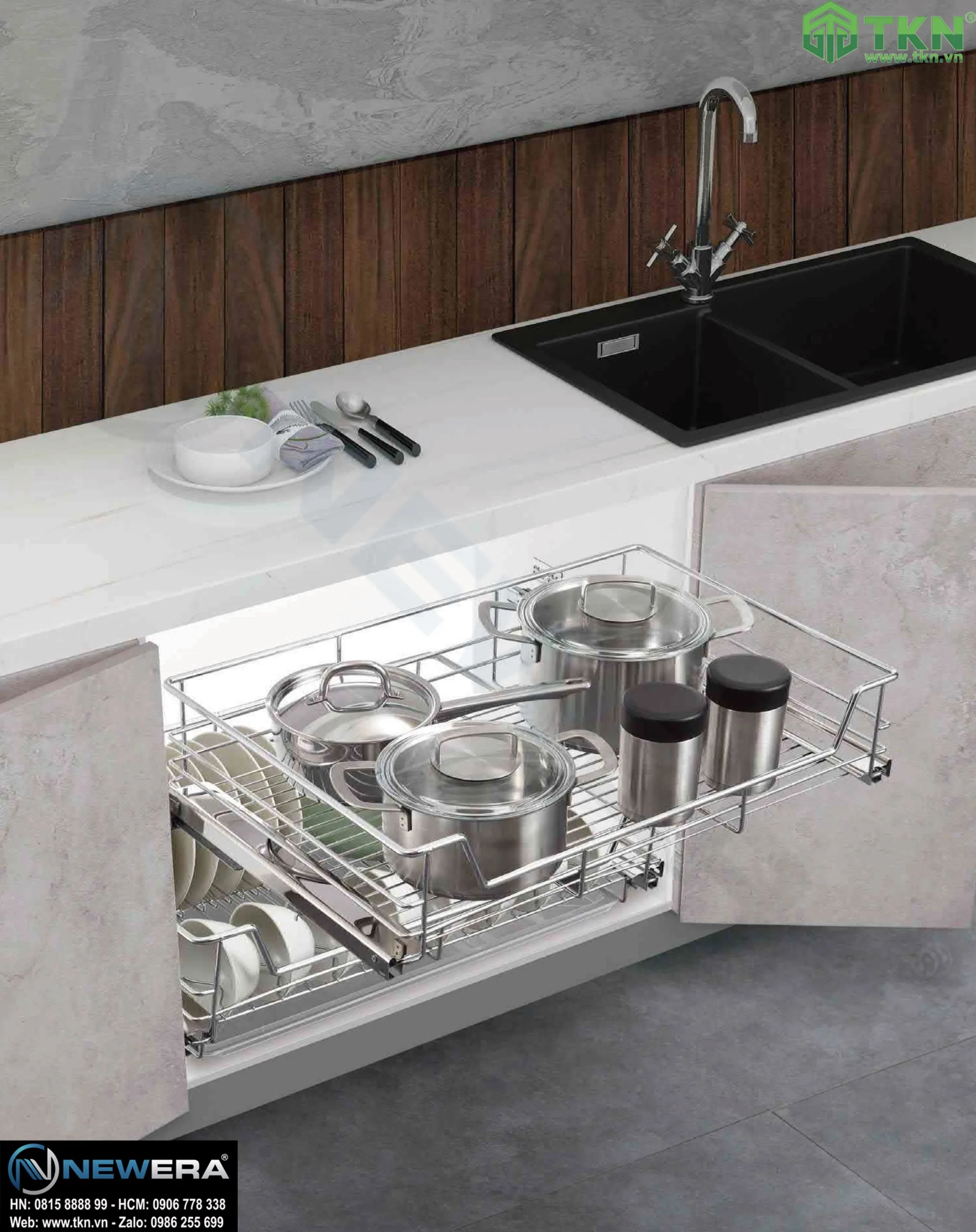 Giá để xoong nồi NewEra 750mm inox 304 nan tròn oval NE879.750