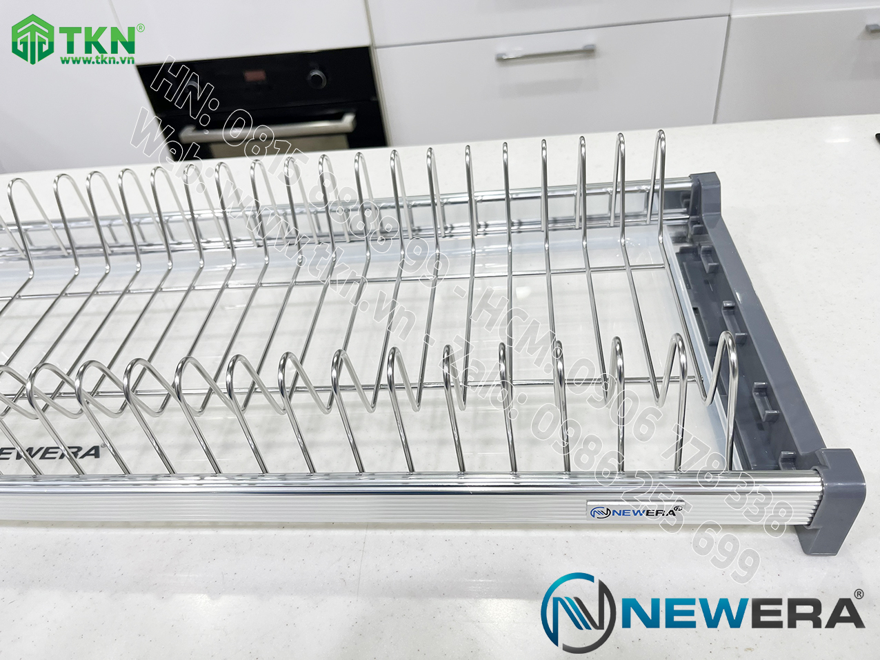 Giá để bát đĩa cố định NewEra 2 tầng inox 304 NE855.700 9